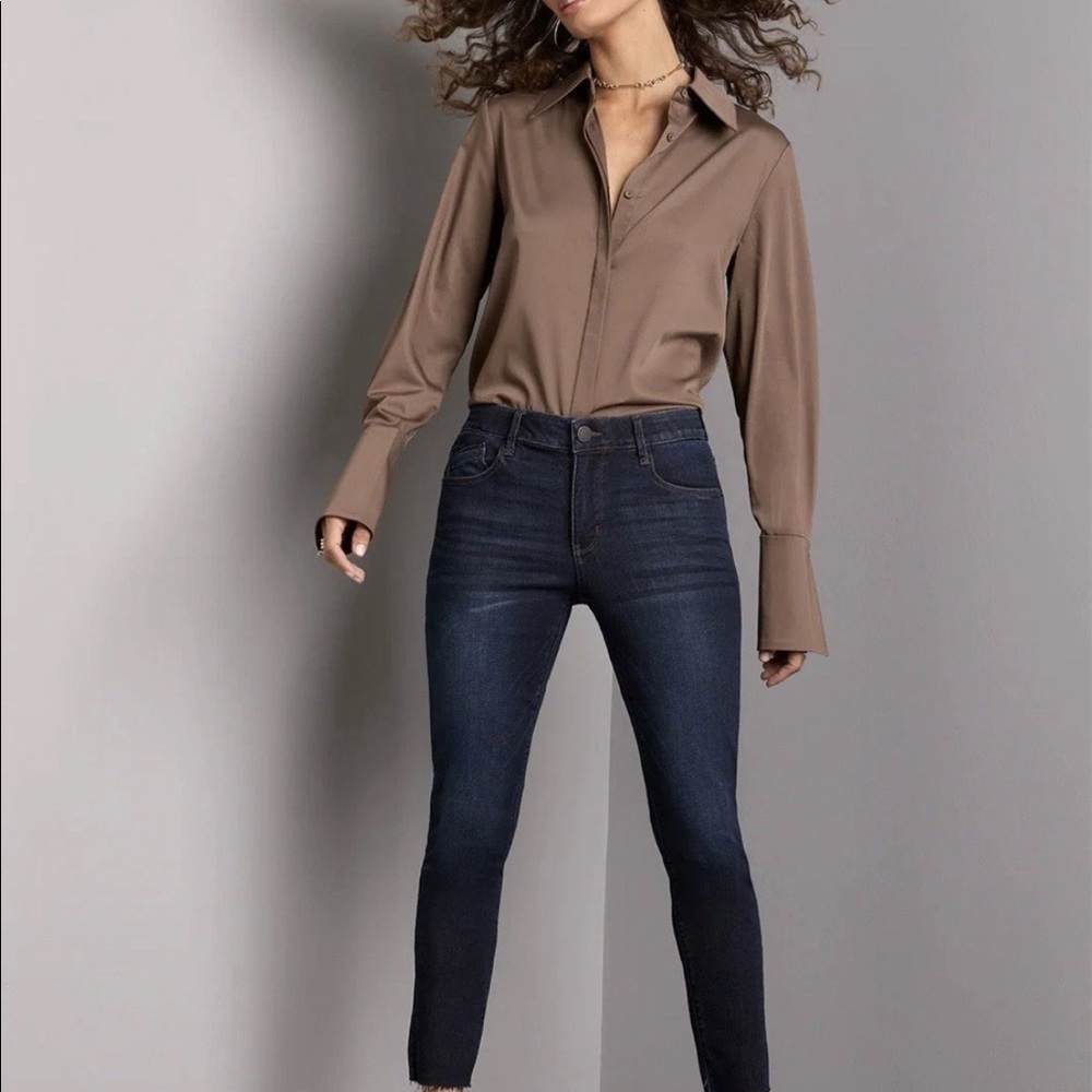Wit & Wisdom Charlotte Mid Rise Skinny Raw Hem Women’s Jeans Size 0P NWT - Picture 2 of 11